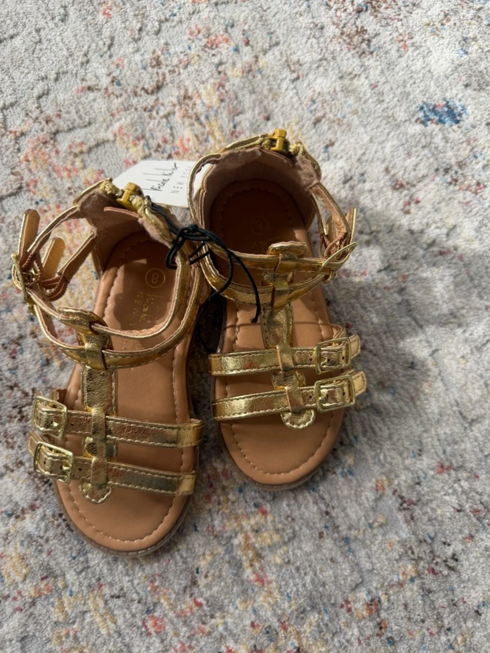 Toddler Nicole Miller Gold Strappy Sandals - size 8